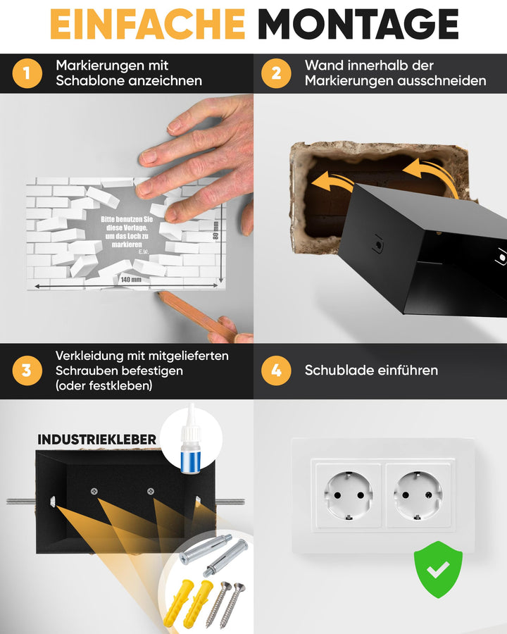 Steckdosen-Tresor Wandsafe mit Schlüssel Fake-Stecker Weiss 1 Liter - Bild 4