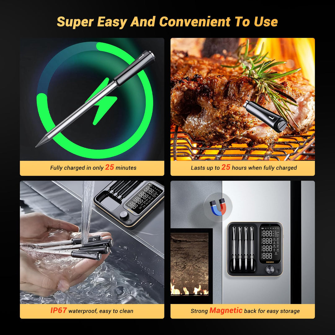 Grillthermometer kabellos 4 Sonden WiFi Bluetooth App-Steuerung - Bild 5