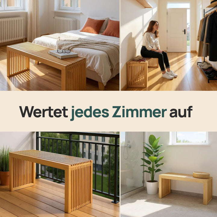 Sitzbank Bambus ohne Lehne für Flur und Esszimmer - Bild 2