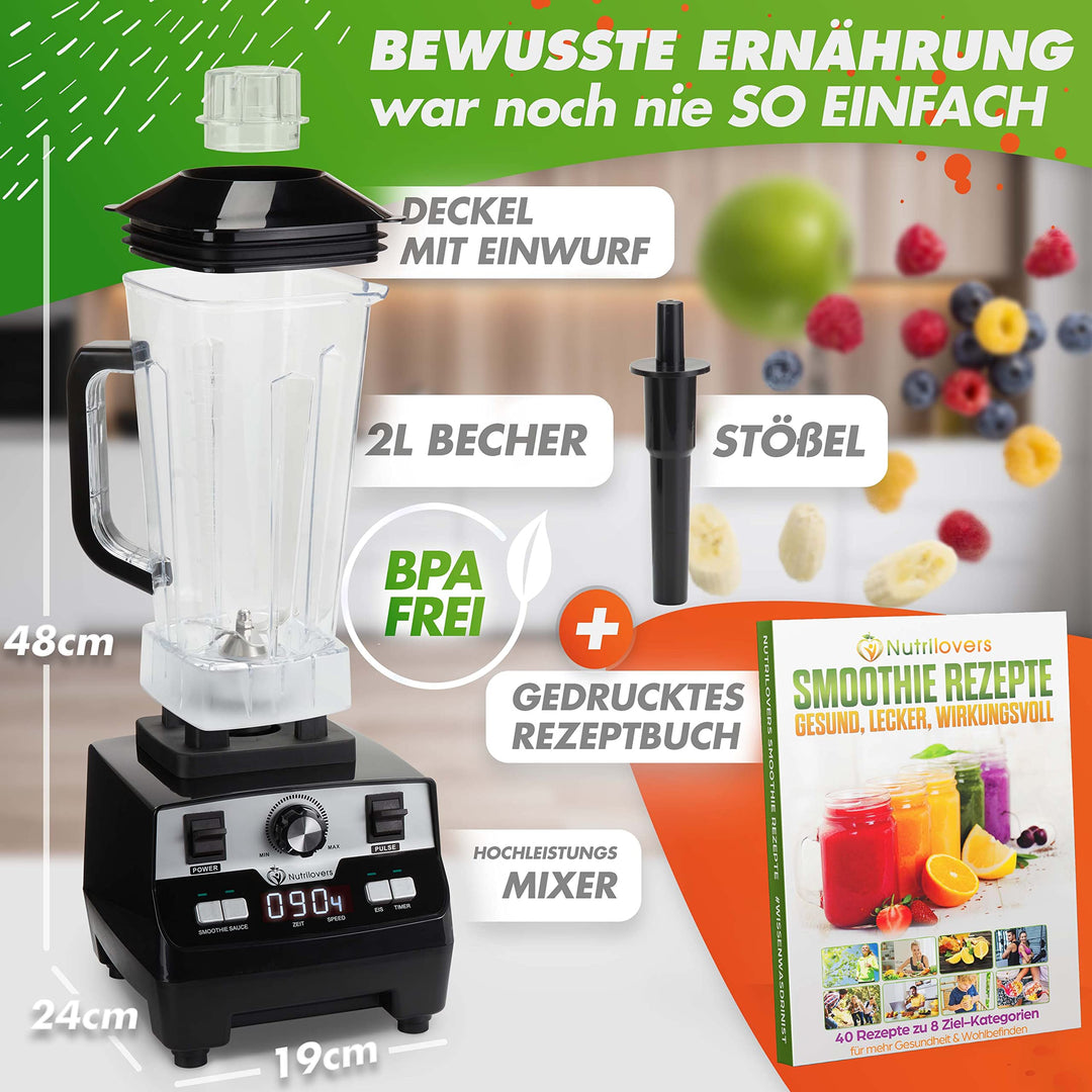 Standmixer 2000W Hochleistung 2L Tritan BPA-frei 9 Stufen - Bild 2