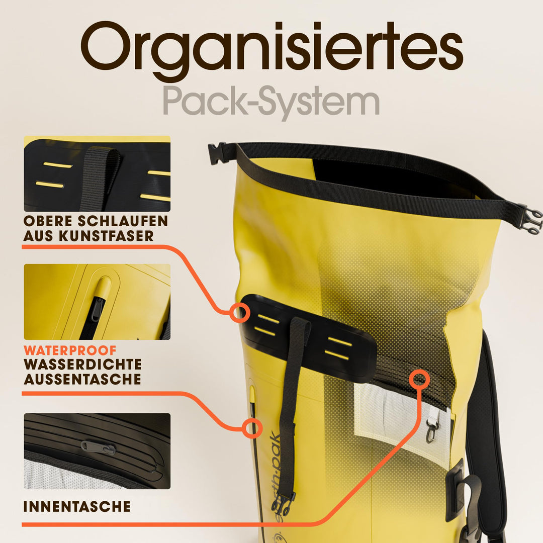 Wasserdichter Rucksack 35L Rolltop PVC mit Handyhülle IPX8 - Bild 5