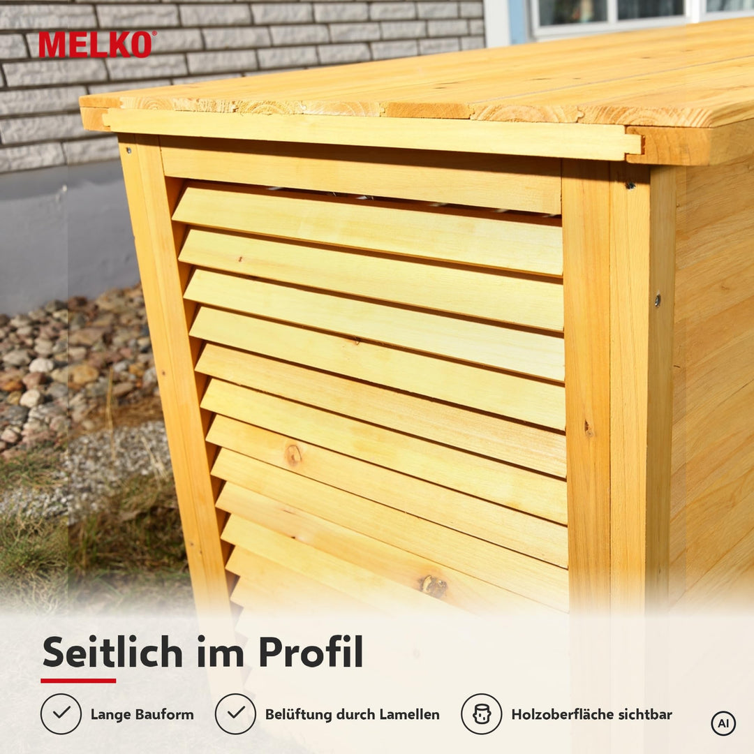 Auflagenbox Holz 170x50x58 cm Gartentruhe für Kissen und Polster - Bild 7