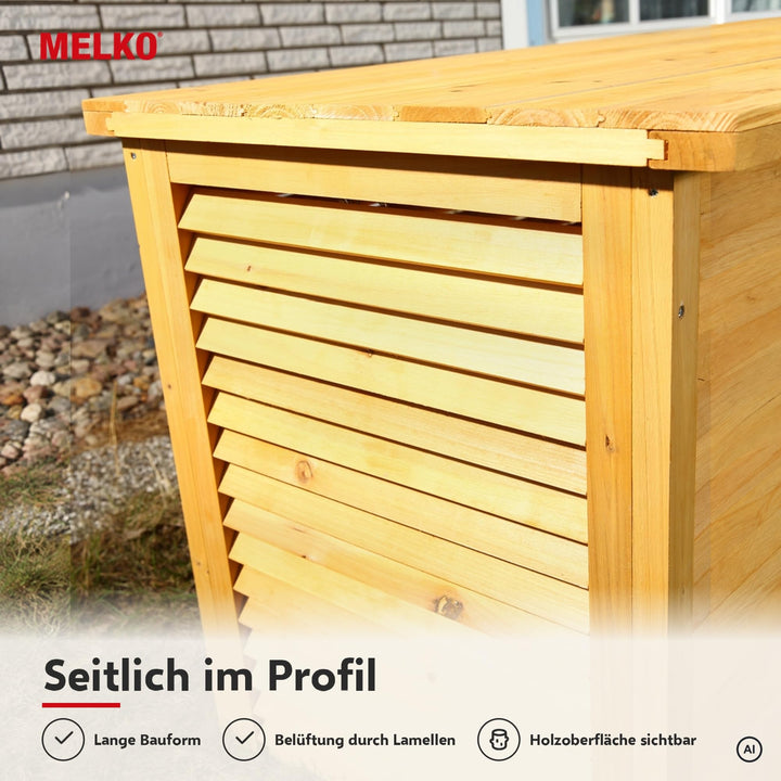 Auflagenbox Holz 170x50x58 cm Gartentruhe für Kissen und Polster - Bild 7