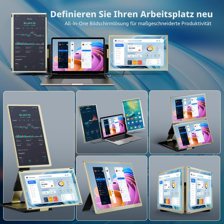 Laptop Monitor Erweiterung 15,6 Zoll FHD Triple Screen Plug &amp; Play - Bild 2