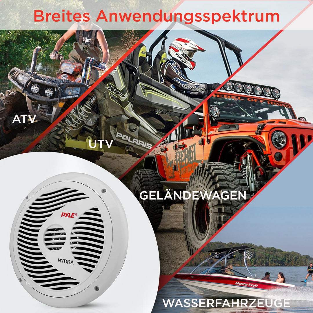Marine-Lautsprecher 16,5 cm wasserfest 150W Weiss 2er-Set - Bild 6