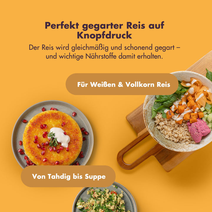 Reiskocher &amp; Dampfgarer 1,5L mit 12 Kochmodi für bis zu 8 Portionen - Bild 3