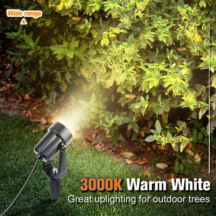 LED Gartenstrahler 6er-Set Warmweiss 3000K IP67 mit Kabel 23m - Bild 6