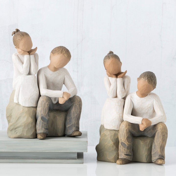Dekofigur Geschwister Kunstharz handbemalt 14 cm Geschenkbox - Bild 6