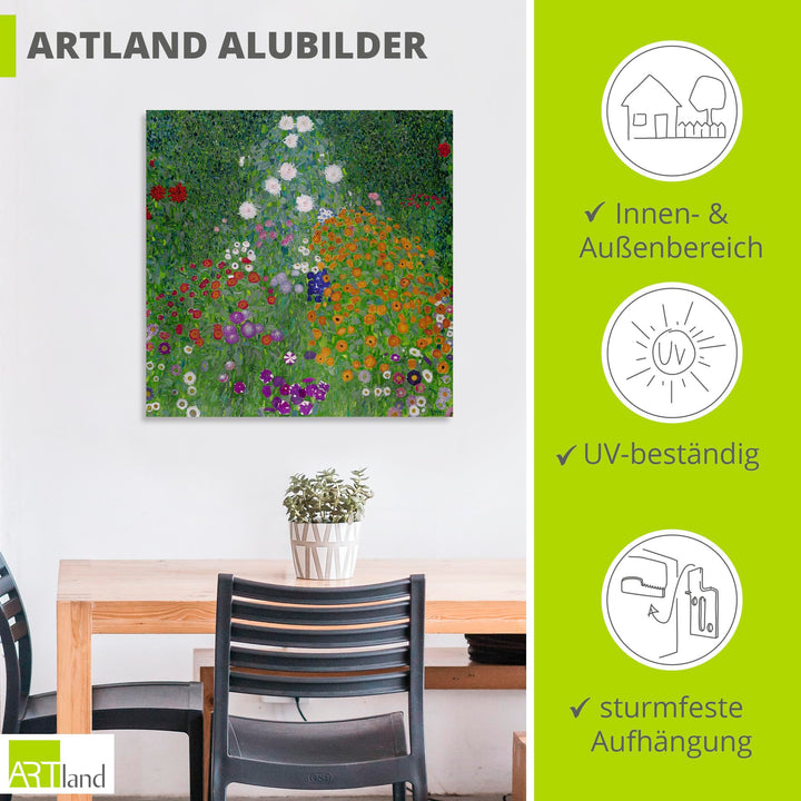 Wandbild Alu Verbundplatte 40x40 cm Klimt Bauerngarten Outdoor - Bild 3