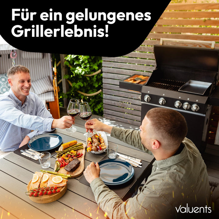 Grillplatte Edelstahl 25x35 cm für Gas- und Kohlegrill mit Zubehör - Bild 8
