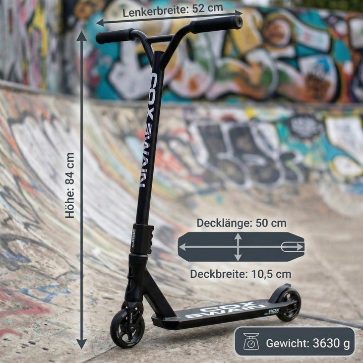 Stunt Scooter 100mm ALU-Kern ABEC9 Lager SCS Compression schwarz - Bild 7