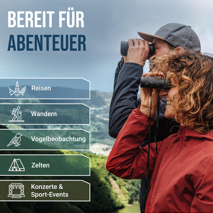 Kompakt-Fernglas 8x25 HD leicht 238g mit Tragetasche Outdoor - Bild 5