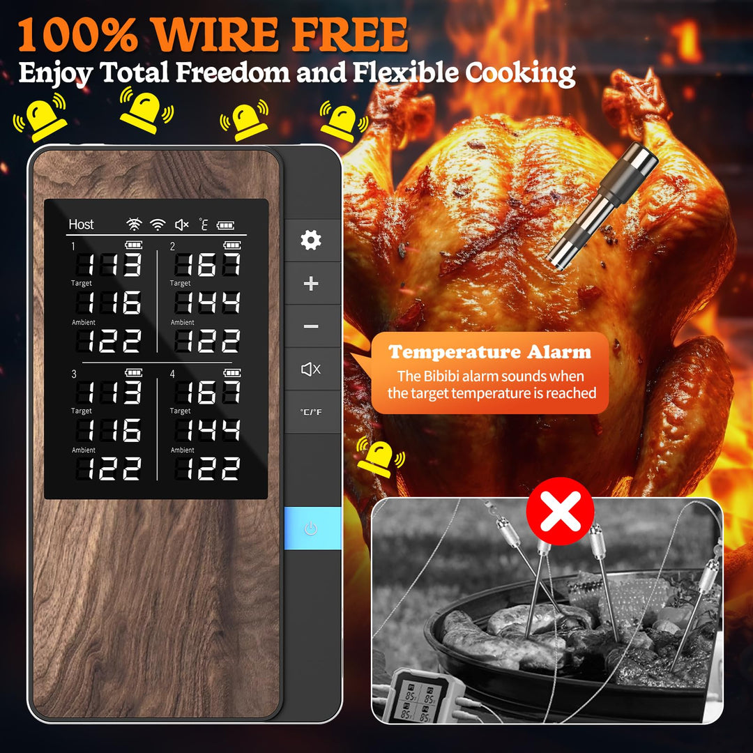 Grillthermometer Kabellos 4-Sonden Bluetooth mit App 150 m - Bild 2