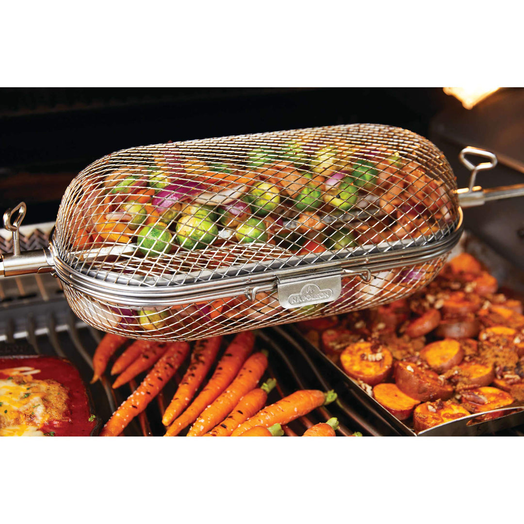 Grillkorb mit Drehspiess für Napoleon Grills, Schwarz - Bild 8