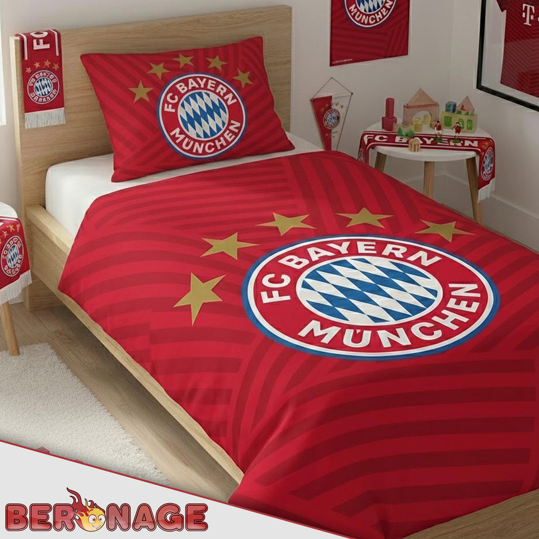 FC Bayern Bettwäsche 135x200 cm Baumwolle Renforcé Rot Fussball - Bild 4