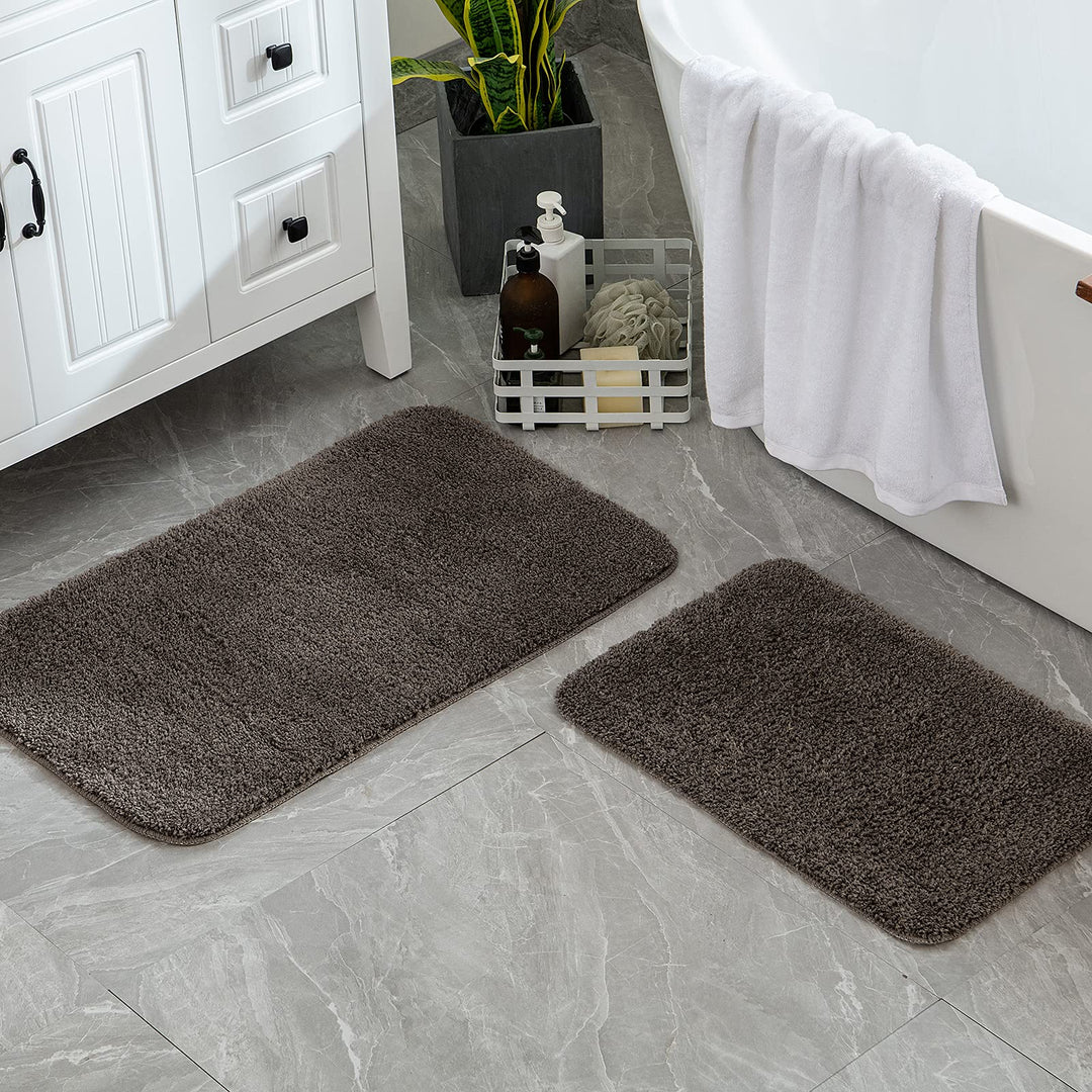Badematte rutschfest Mikrofaser Braun 70x120 cm waschbar - Bild 7