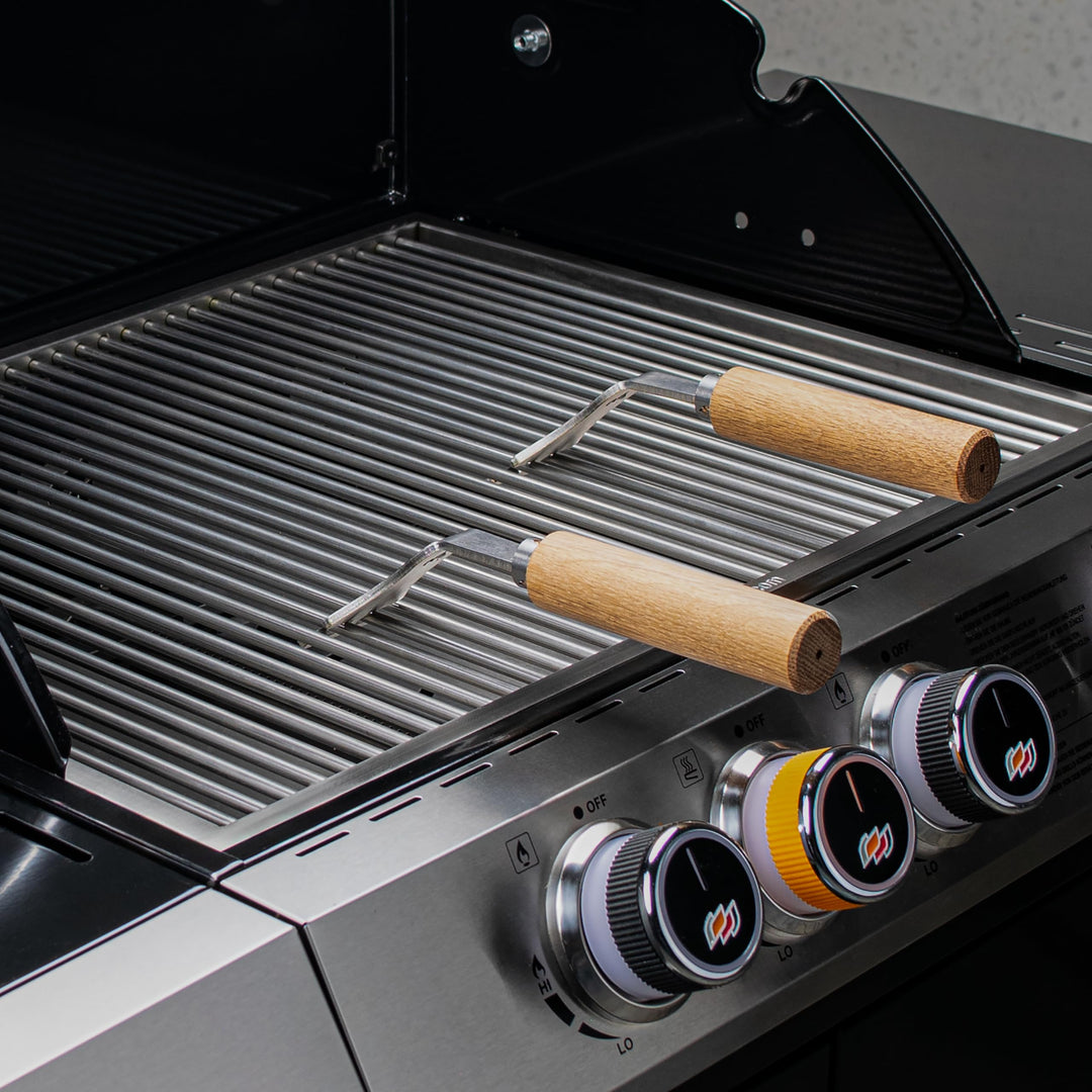 Grillrostheber Edelstahl mit Eichenholzgriff abnehmbar universal - Bild 2