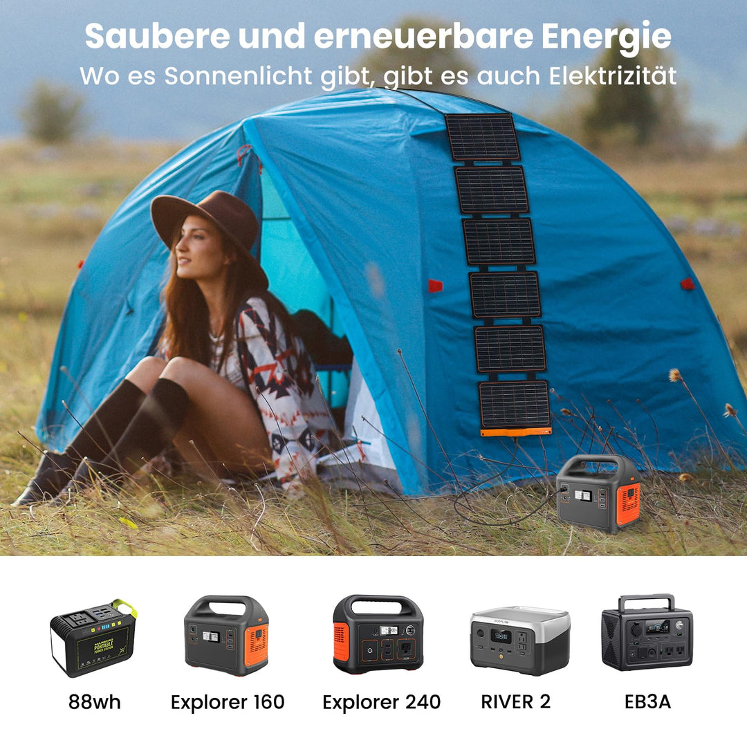 Solarpanel 60W faltbar mit USB-C PD 40W und QC3.0 für Camping - Bild 5