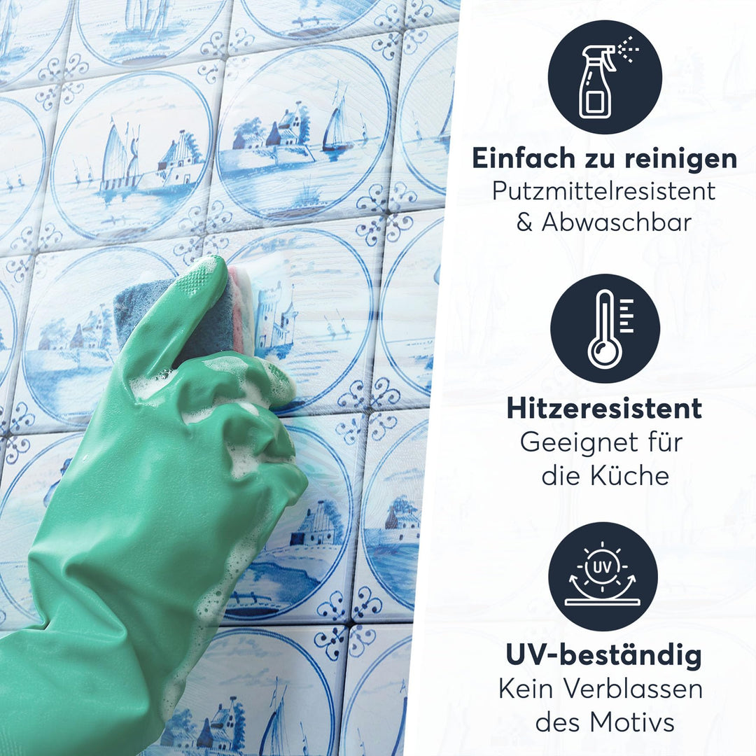 Fliesensticker Holländische Fliese 10x10 cm Küche Bad 36er Set - Bild 6