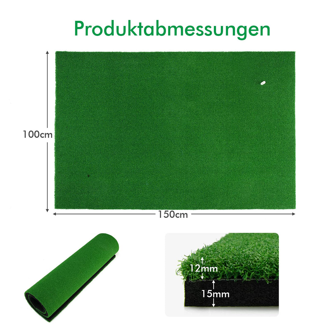 Golf Abschlagmatte 150x100 cm mit 3 Gummi-Tees für Indoor &amp; Outdoor - Bild 6