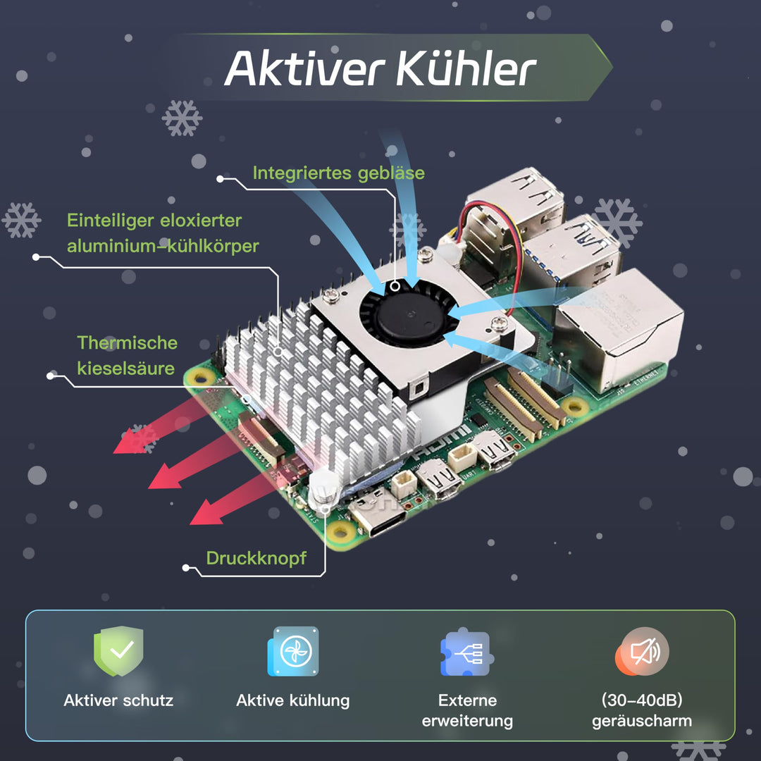 Raspberry Pi 5 Starter Kit 8GB mit 128GB MicroSD Aluminium-Gehäuse - Bild 4