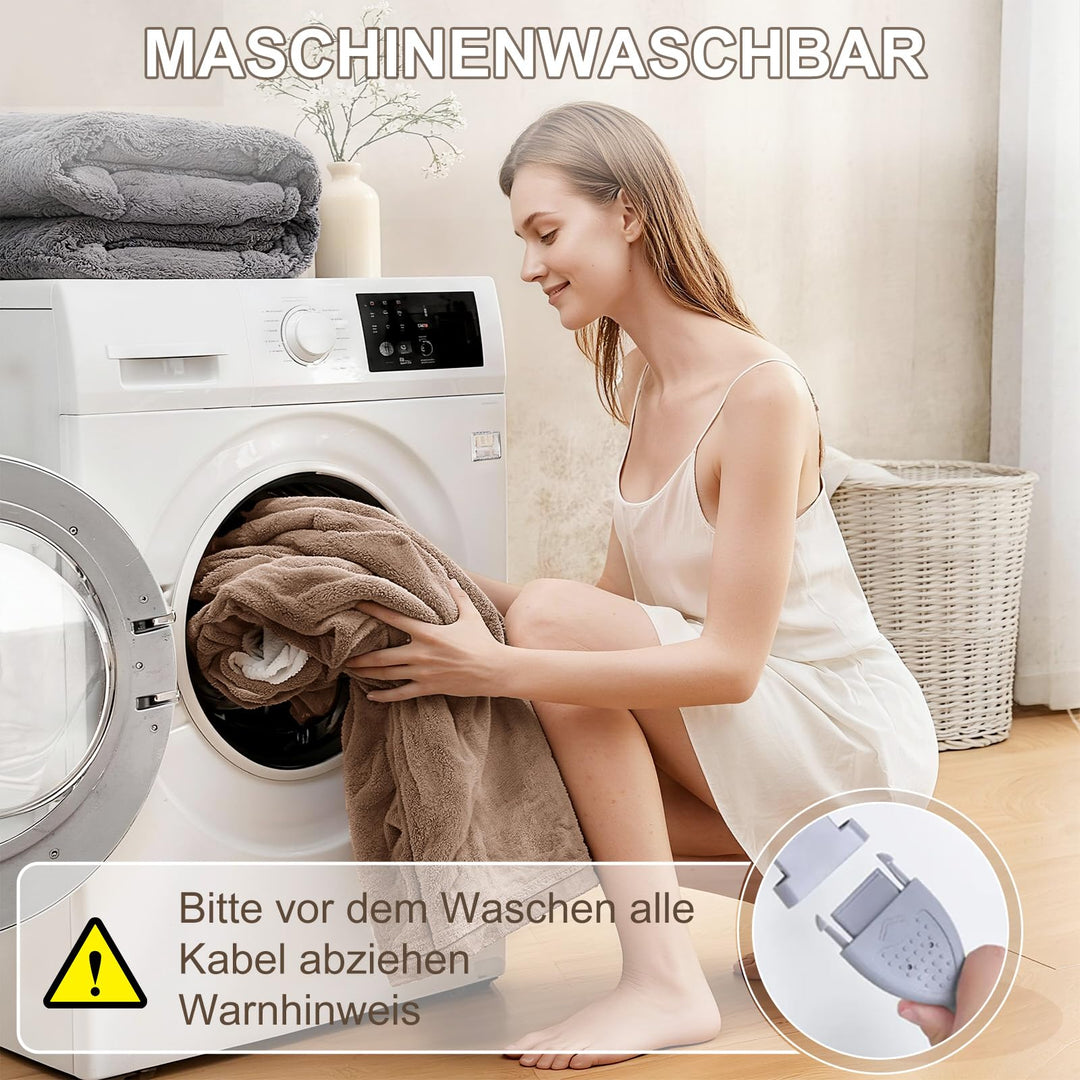 Heizdecke Flanell 130x180cm mit Abschaltautomatik 6 Stufen Beige - Bild 7