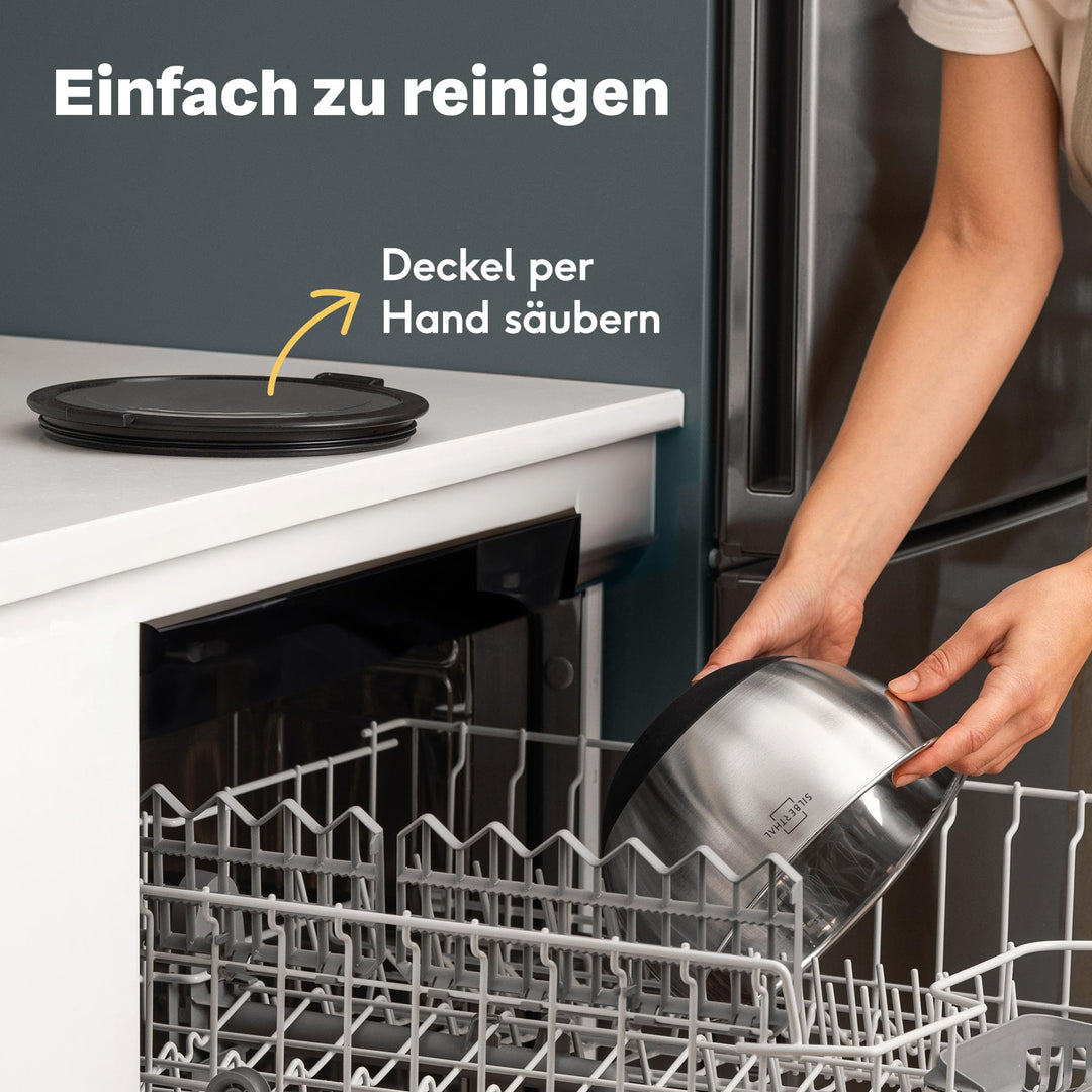 Rührschüssel Set Edelstahl 3-teilig mit Deckel 1,4/2,8/4,7 L - Bild 9