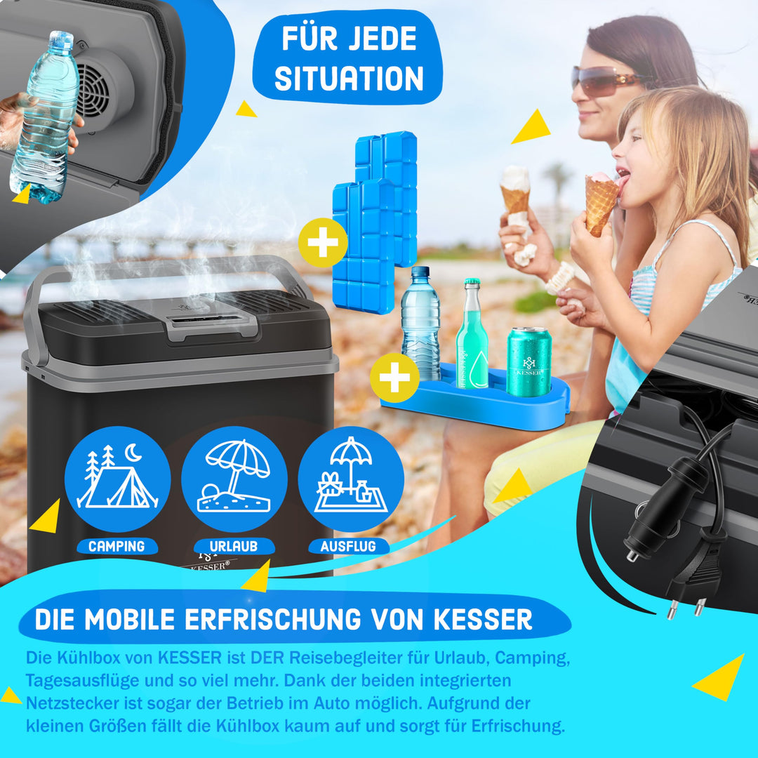 Thermo-Elektrische Kühlbox 24 L Kühlen &amp; Wärmen 12V/230V für Auto Camping - Bild 5
