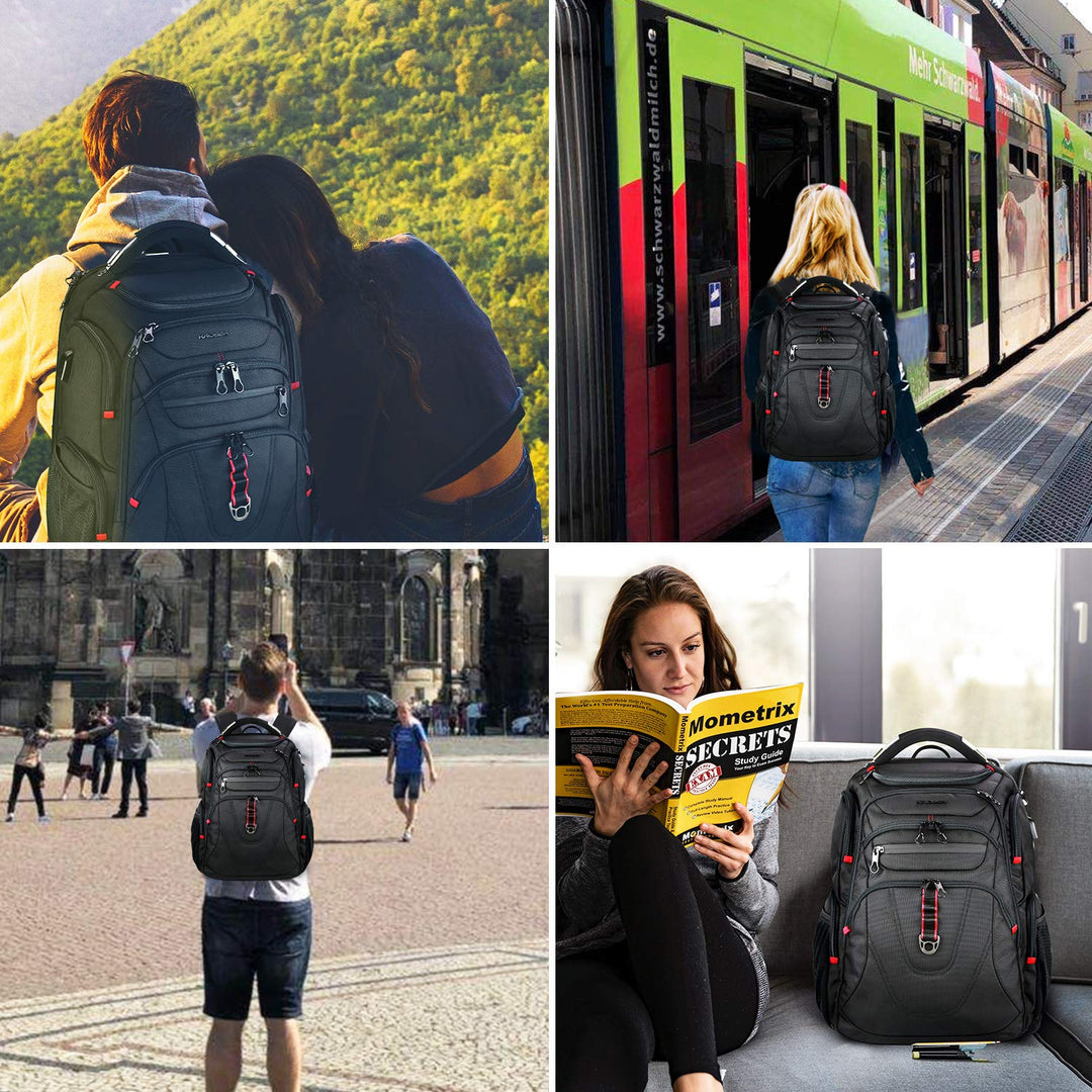 Laptop Rucksack 17,3 Zoll wasserabweisend mit RFID-Schutz &amp; USB-Ladeanschluss - Bild 8