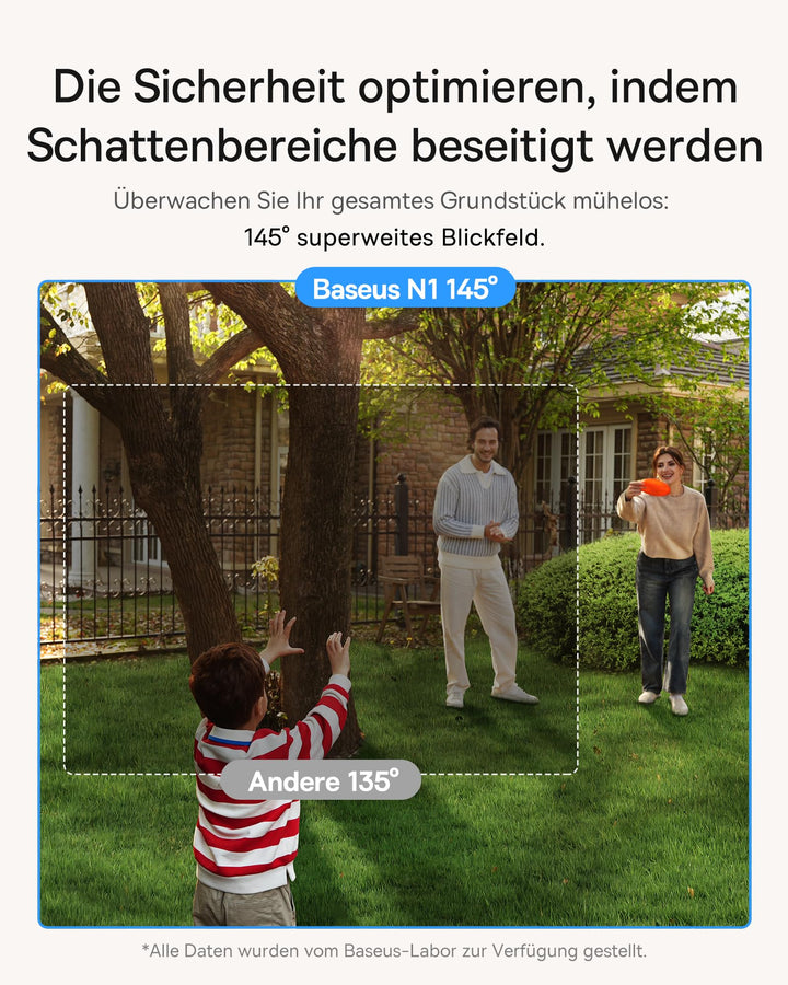 Überwachungskamera Aussen Kabellos 2K HD 145° Weitwinkel 3er-Set - Bild 5