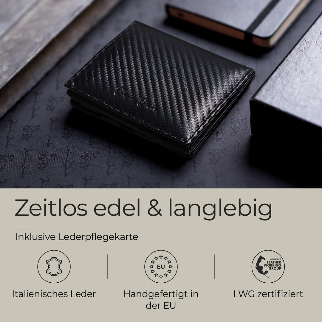 Magic Wallet Echtleder mit Münzfach und RFID-Schutz, flach - Bild 6