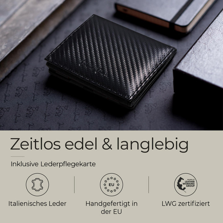 Magic Wallet Echtleder mit Münzfach und RFID-Schutz, flach - Bild 6