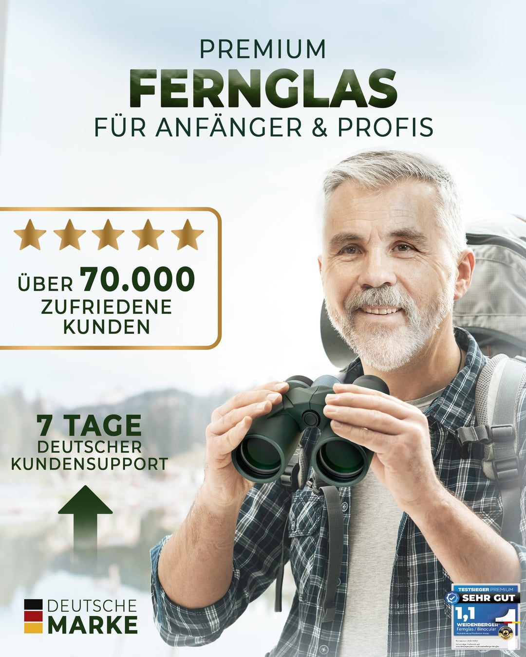Fernglas 12x42 Magnesium mit Nitrogenfüllung wasserdicht für Erwachsene - Bild 7