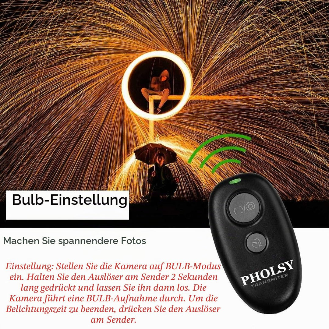 Funk-Fernauslöser kabellos 80m für Canon Fuji Olympus Pentax - Bild 5