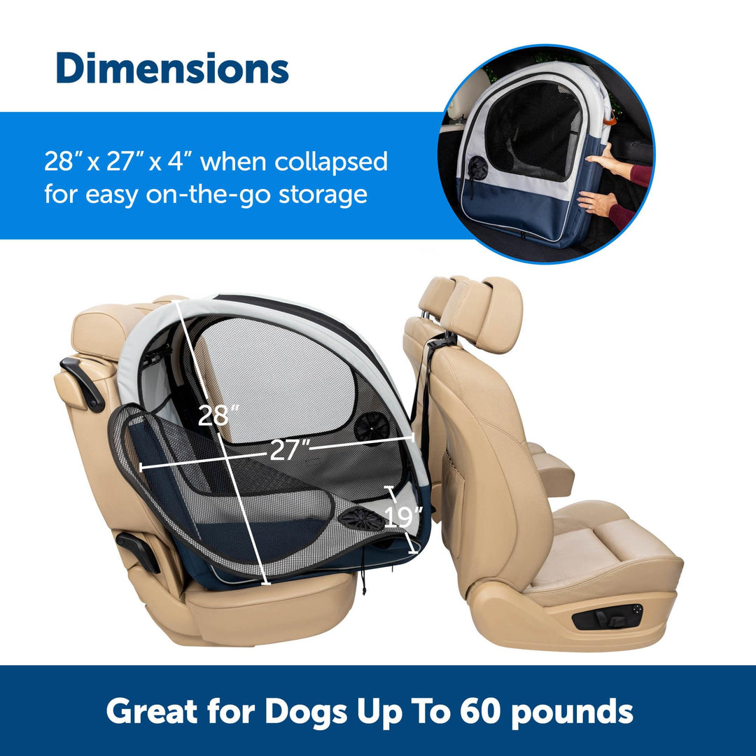 Faltbare Hundetransportbox Auto Fleece-Polster Sicherheitsgurt - Bild 6