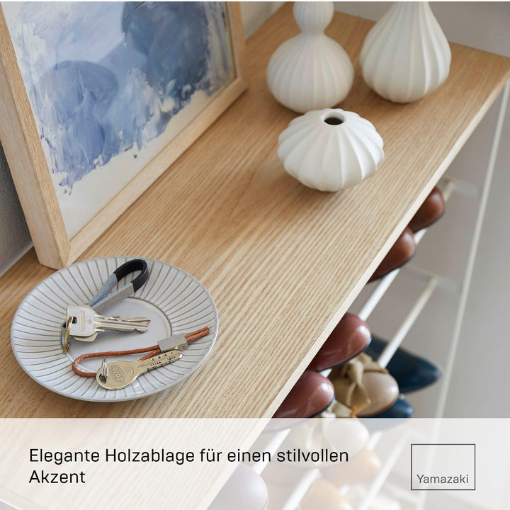 Schuhregal 6 Etagen Stahl/Holz für 15 Paar Schuhe, Weiss - Bild 3