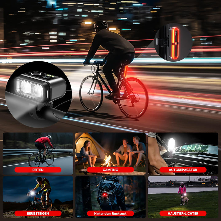 Fahrradlicht Set StVZO 100 LUX mit Bremslicht-Sensor 3200mAh - Bild 7