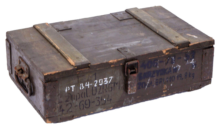 Militär Munitionskiste Holz gebraucht 48x31x16 cm mit Metallverschluss