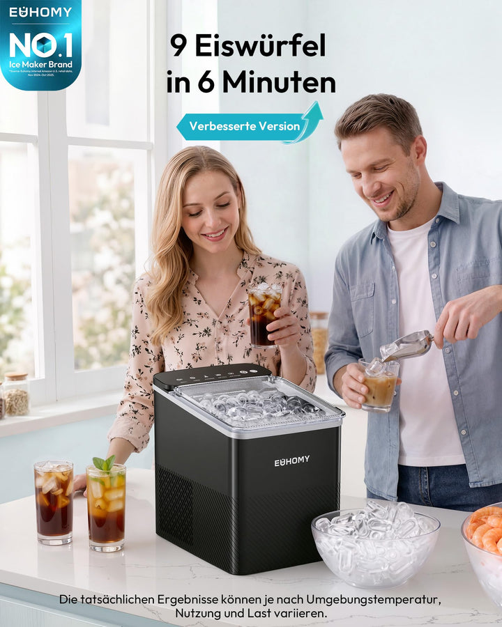 Eiswürfelmaschine 9 Eiswürfel 2 Grössen automatische Reinigung - Bild 2