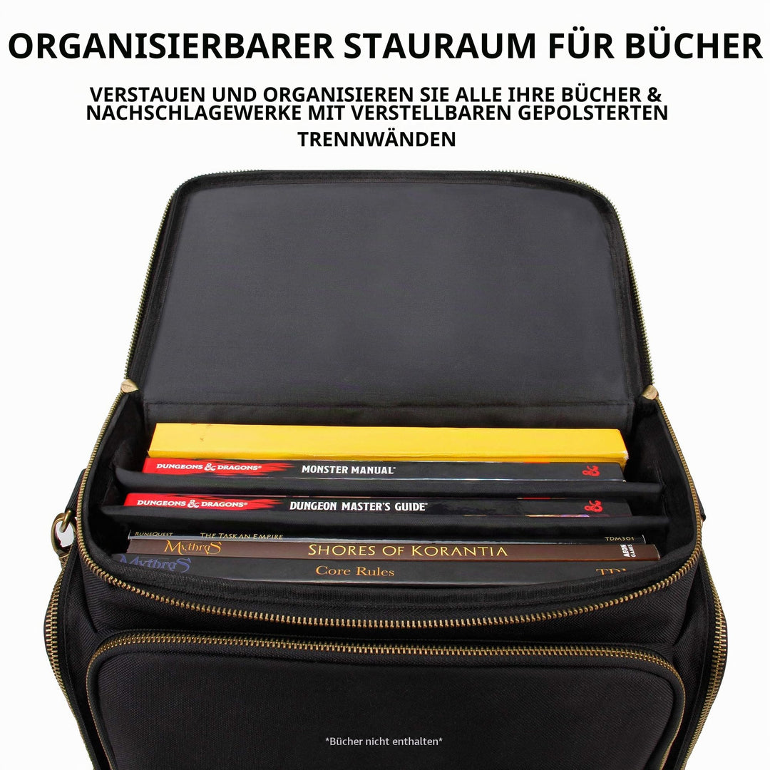 RPG-Tasche für Tabletop mit Figurenfach, Würfeltasche, 4–8 Bücher - Bild 5