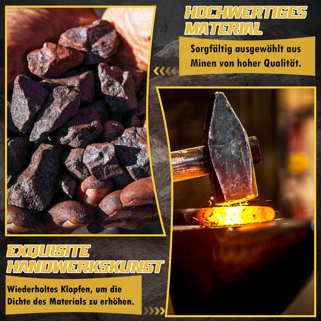 Wikingeraxt Set 2-teilig Kohlenstoffstahl mit Buchenholzgriff - Bild 3