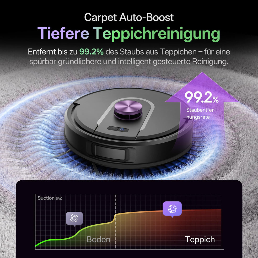 Saugroboter mit Wischfunktion 10000Pa LiDAR 3-in-1 180Min - Bild 9