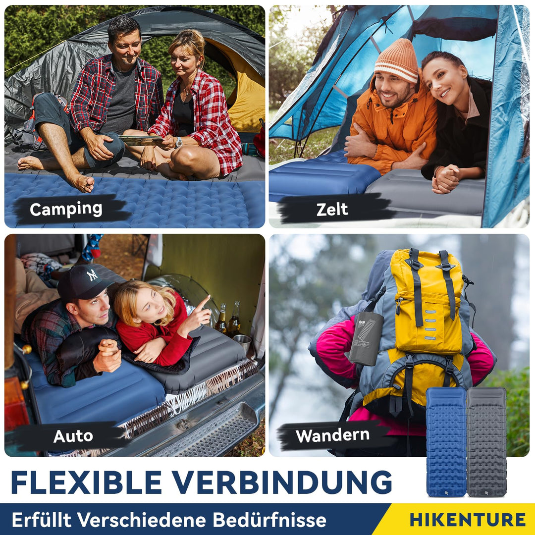 Camping Isomatte aufblasbar 13 cm mit Kissen und Fusspumpe - Bild 6
