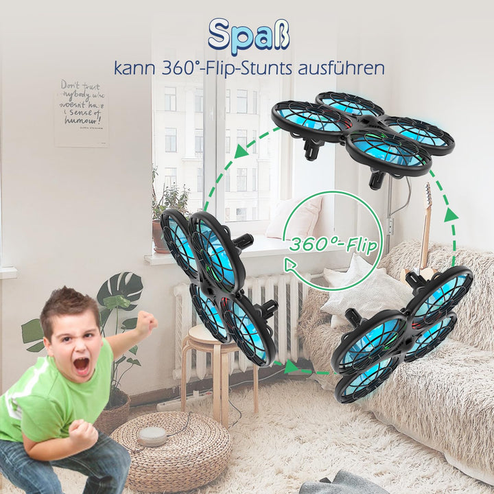 Kinder-Drohne Mini mit Antikollision und Handsteuerung Blau - Bild 7