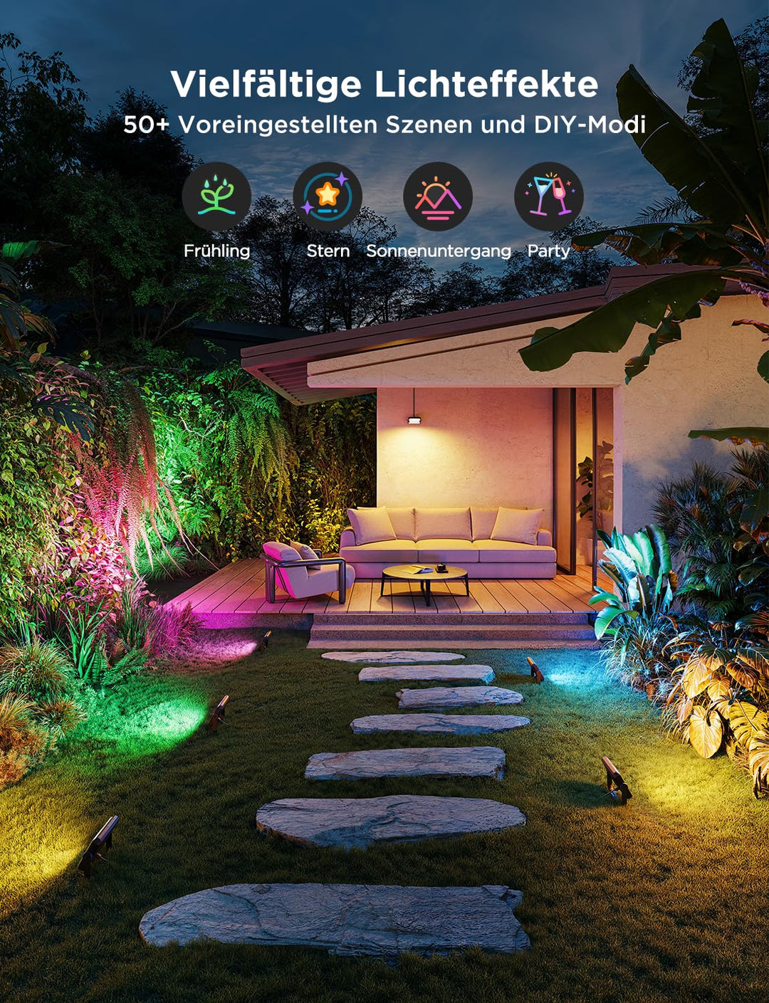 LED Flutlicht Aussen RGBIC 48W 4er-Set IP66 Smart WiFi Alexa - Bild 2
