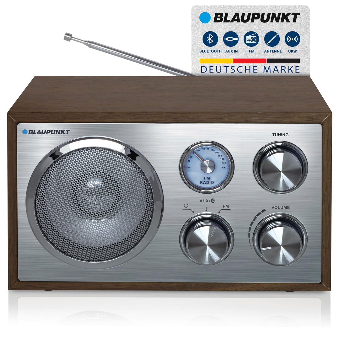 Nostalgieradio Holzkorpus UKW/FM Bluetooth AUX Retro-Design
