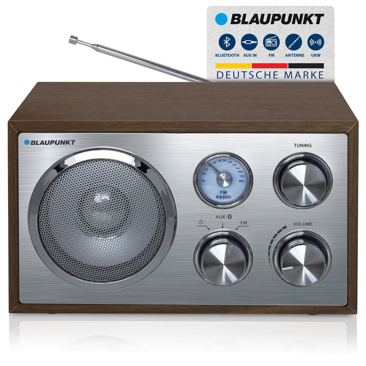 Nostalgieradio Holzkorpus UKW/FM Bluetooth AUX Retro-Design