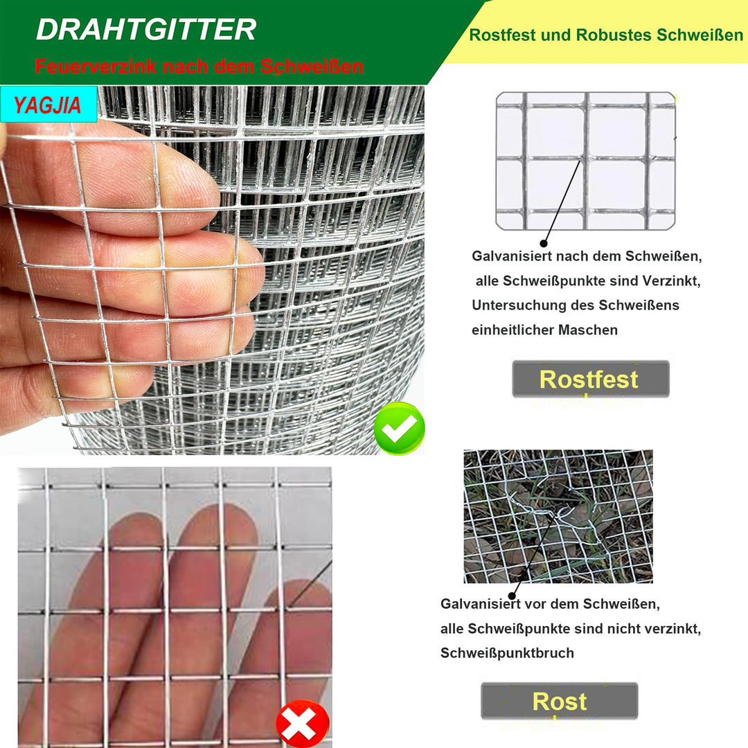Wühlmausgitter heissverzinkt 1x10m Maschenweite 12,7mm Hochbeet - Bild 4