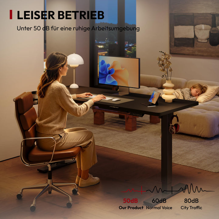 Höhenverstellbarer Schreibtisch 160x60 cm mit Memory-Funktion - Bild 6