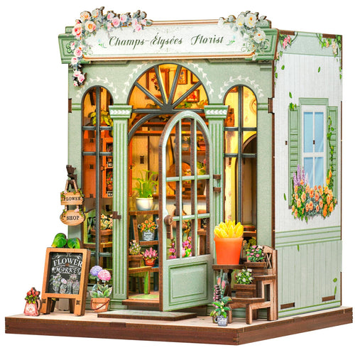 Book Nook DIY Bastelset Miniatur-Garten mit LED-Beleuchtung